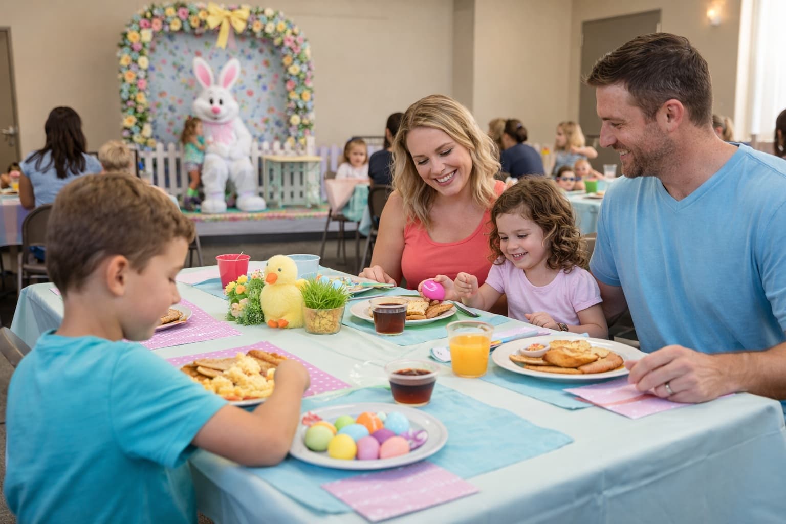 Easter bunny breakfast with family