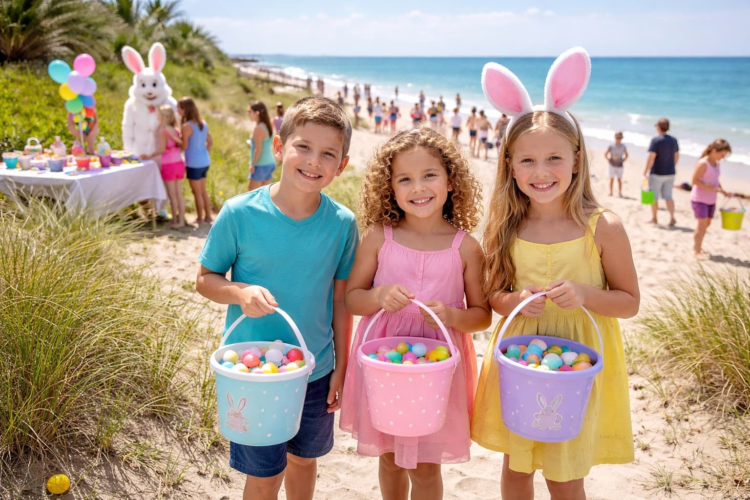 easter egg hunt at the beach
