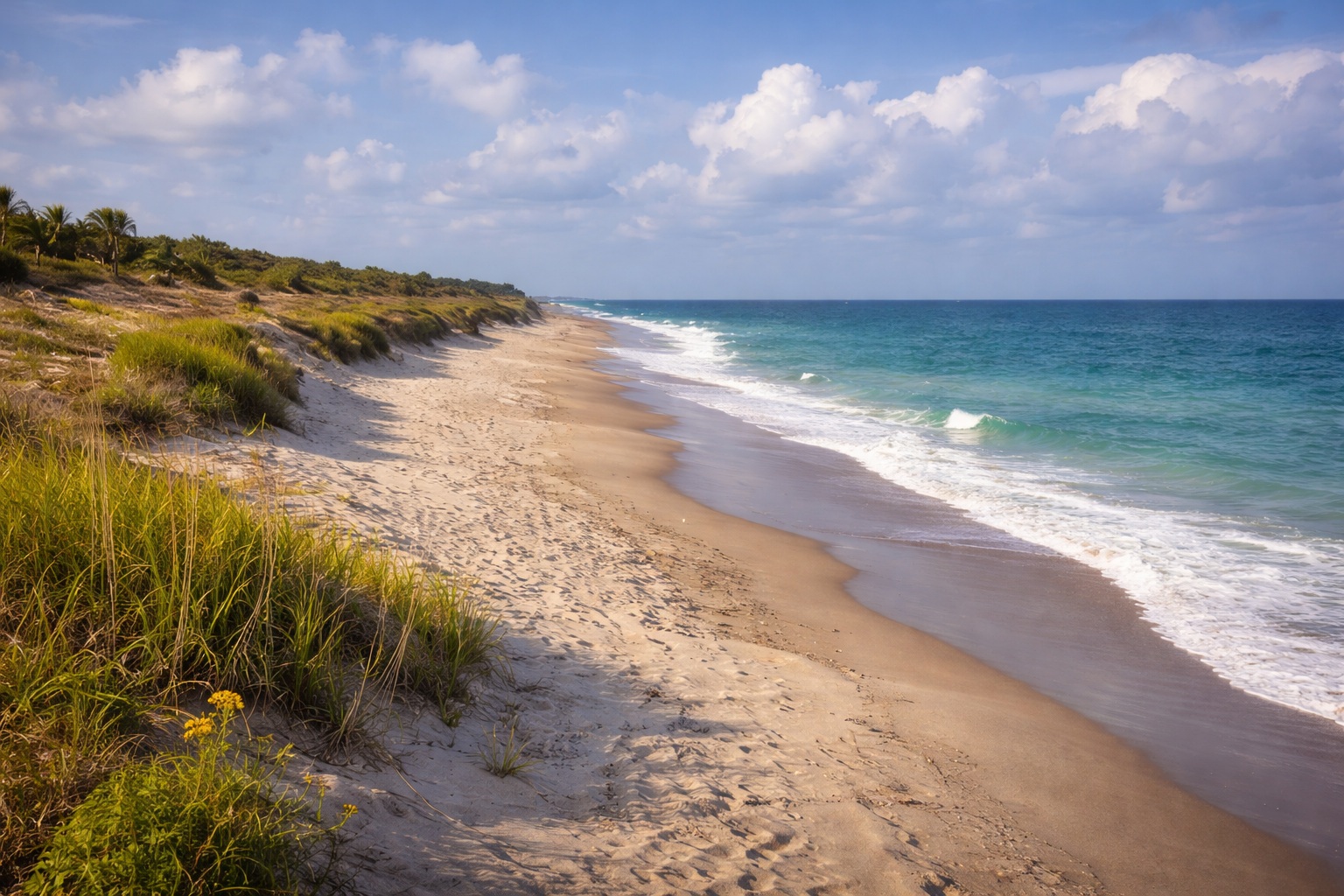 Quiet Treasure Coast shoreline in morning light